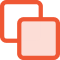 Ein Symbol mit zwei überlappenden Quadraten, einem großen und einem kleinen. Das größere Quadrat ist leuchtend orange mit abgerundeten Ecken, und das kleinere Quadrat hat einen helleren Orangeton mit einem weißen Rand und überlappt das größere Quadrat teilweise.