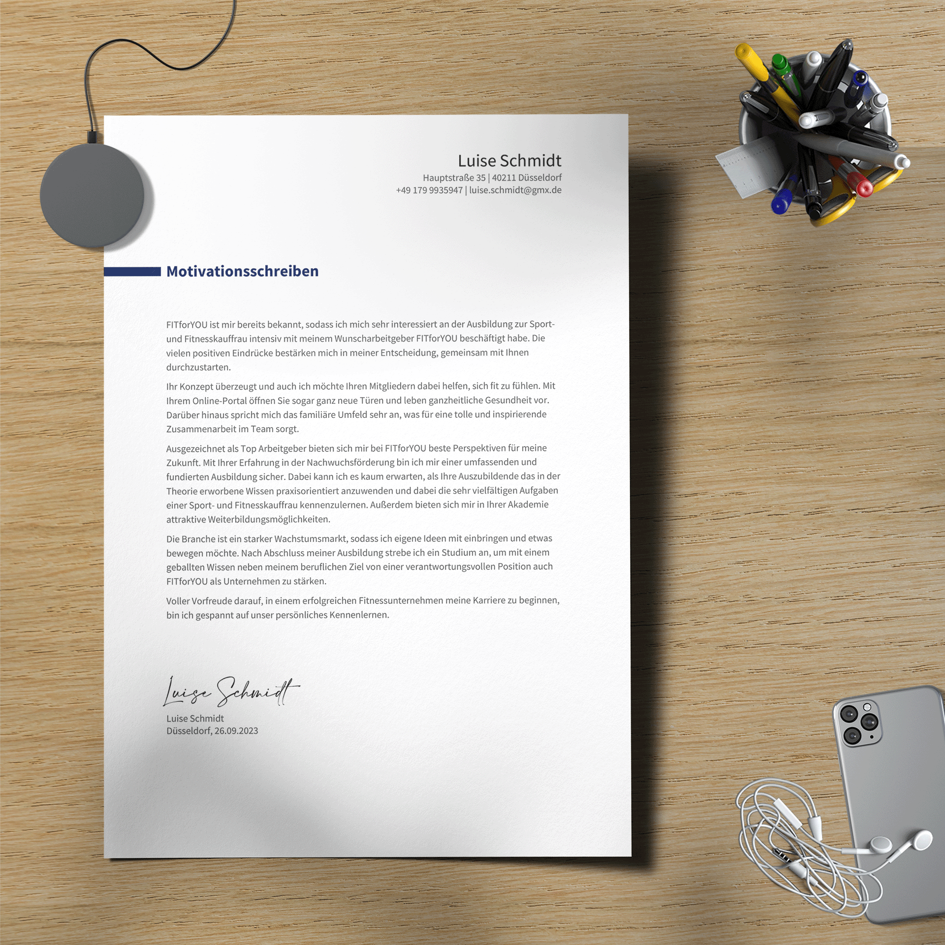 Motivationsschreiben Nachwuchstalente