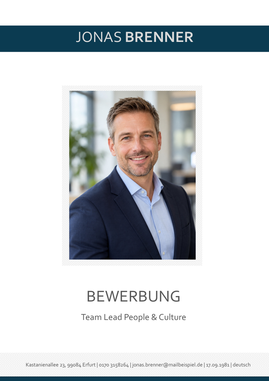 Professionelle Bewerbung von Bewerbung Schreiber, Beispiel 2, Seite 1
