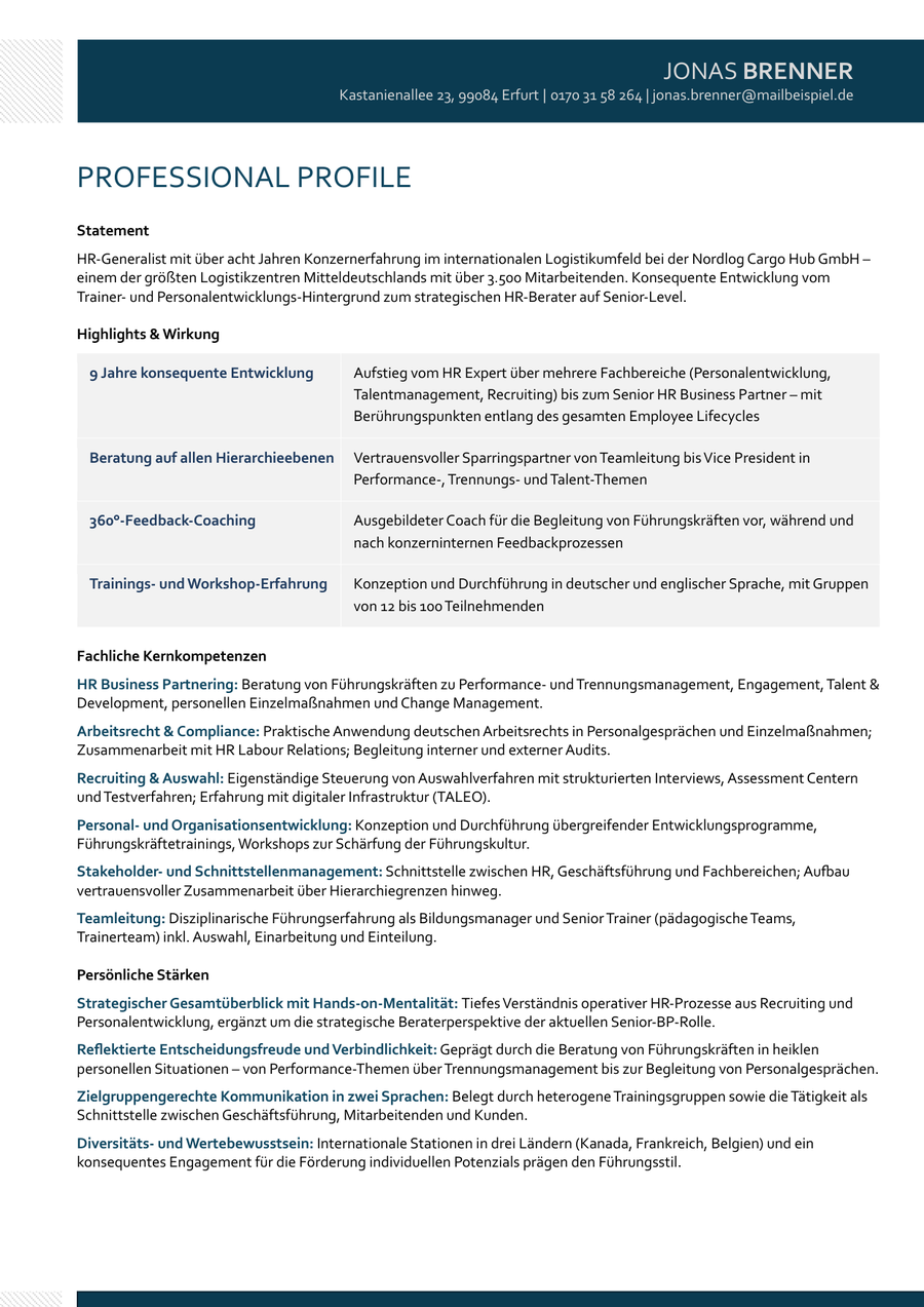 Professionelle Bewerbung von Bewerbung Schreiber, Beispiel 2, Seite 3