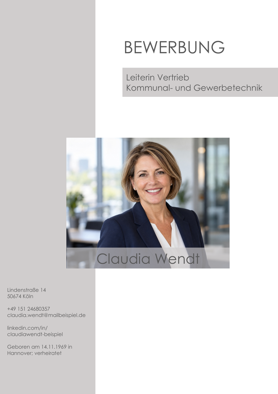 Professionelle Bewerbung von Bewerbung Schreiber, Beispiel 3, Seite 1