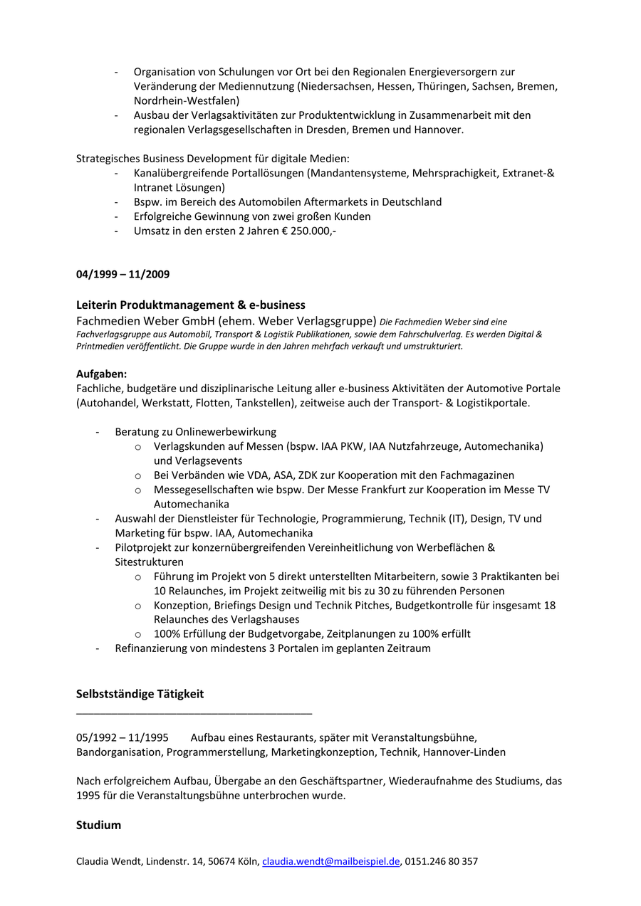 Ursprüngliche Bewerbung, Beispiel 3, Seite 4